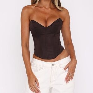 NWOT White Fox Chocolate Corset Top